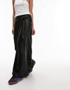 トップショップ 【送料無料】 トップショップ レディース スカート ボトムス Topshop Tie Front Circle Satin skirt in black Black