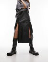 トップショップ 【送料無料】 トップショップ レディース スカート ボトムス Topshop premium lattice lace up midi skirt with splits in black Black