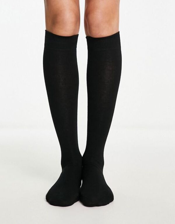 yz GC\X fB[X C A_[EFA ASOS DESIGN knee high socks in black Black