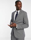 yz GC\X Y WPbgEu] AE^[ ASOS DESIGN wedding super skinny suit jacket in birdseye texture in gray Gray