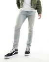 【送料無料】 エイソス メンズ デニムパンツ ボトムス ASOS DESIGN skinny jeans in blue with light tint Light wash blue