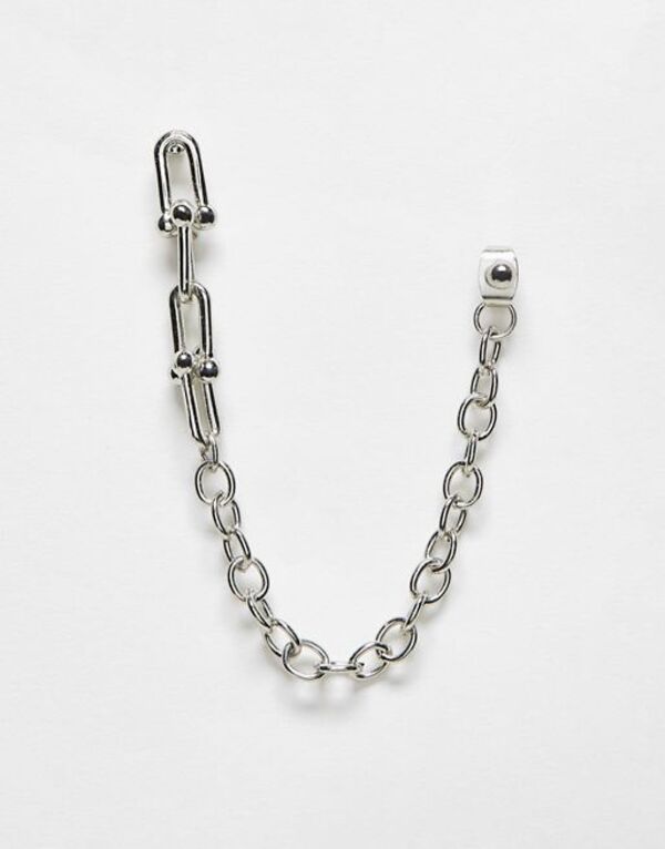 エイソス 【送料無料】 エイソス メンズ ピアス・イヤリング アクセサリー ASOS DESIGN drop and stud earring set with hanging chain design in silver tone SILVER