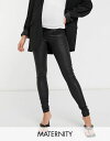 【送料無料】 ママライシアス レディース デニムパンツ ジーンズ ボトムス Mamalicious Maternity over the bump coated jeans in black Black