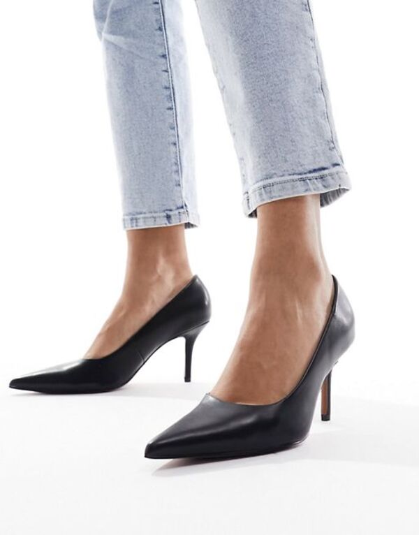 【送料無料】 エイソス レディース パンプス シューズ ASOS DESIGN Sienna mid heeled pumps in black Black