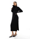 リバーアイランド 【送料無料】 リバーアイランド レディース ワンピース トップス River Island maxi high neck knit dress in black Black