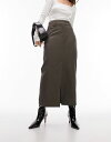 トップショップ 【送料無料】 トップショップ レディース スカート ボトムス Topshop long pencil skirt in brown Brown