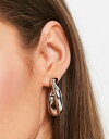 エイソス 【送料無料】 エイソス レディース ピアス・イヤリング アクセサリー ASOS DESIGN hoop earring with twist link design in silver tone SILVER