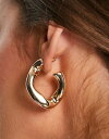 エイソス 【送料無料】 エイソス レディース ピアス・イヤリング アクセサリー ASOS DESIGN hoop earring with twist link design in gold tone GOLD