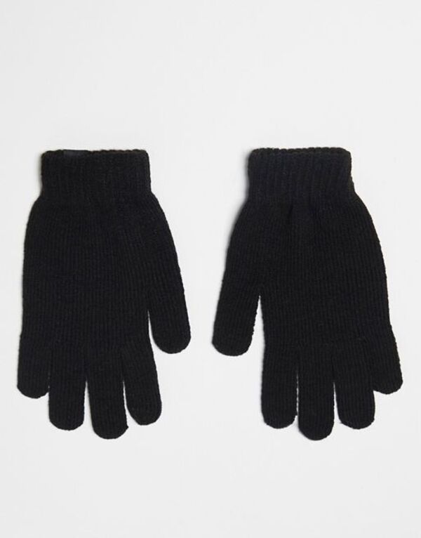  ジャック アンド ジョーンズ メンズ 手袋 アクセサリー Jack & Jones gloves with touch screen fingertips in black Black