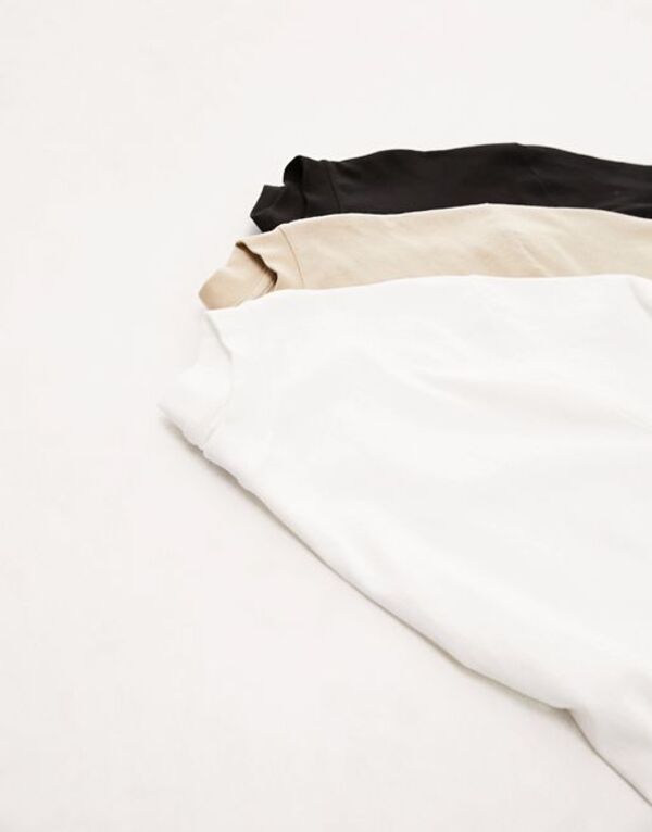  トップマン メンズ Tシャツ トップス Topman 3 pack oversized fit t-shirt in black, white and stone Multi