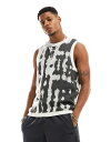 【送料無料】 エイソス メンズ ベスト トップス ASOS DESIGN knit tank with pattern in black and white Black