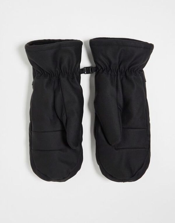 yz GC\X fB[X  ANZT[ ASOS 4505 Ski faux leather mittens in black Black