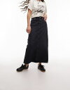 【送料無料】 トップショップ レディース スカート ボトムス Topshop denim midi skirt in inky navy Inky navy