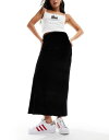 エイソス 【送料無料】 エイソス レディース スカート ボトムス ASOS DESIGN velvet midi skirt with lettuce hem in black Black