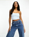 【送料無料】 エレッセ レディース シャツ トップス ellesse Folliero bandeau top in blue gingham check LIGHT BLUE