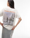 【送料無料】 トップショップ レディース Tシャツ トップス Topshop graphic licensed Pink Floyd Wish You Were Here oversized tee in ecru ECRU