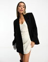 エイソス 【送料無料】 エイソス レディース ジャケット・ブルゾン アウター ASOS DESIGN exaggerated shoulder boxy blazer in black Black