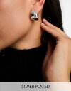 エイソス 【送料無料】 エイソス レディース ピアス・イヤリング アクセサリー ASOS DESIGN silver plated small hoop earrings with thick crossover design Silver