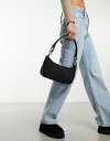 yz GC\X fB[X V_[obO obO ASOS DESIGN crinkle nylon shoulder bag with double ring detail in black Black