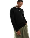  ジャック アンド ジョーンズ メンズ ニット・セーター アウター Jack & Jones crew neck sweater in black Black