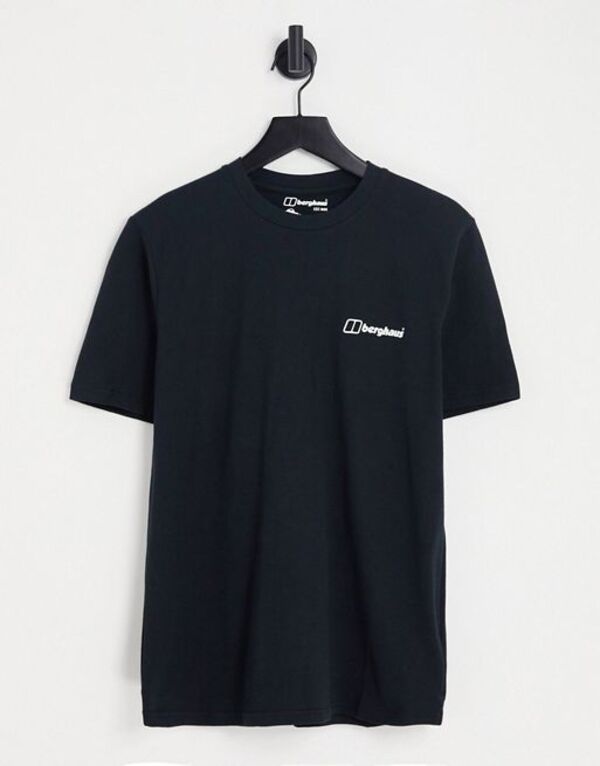 【送料無料】 バーグハウス メンズ Tシャツ トップス Berghaus Mont Blanc Mountain t-shirt in black Black