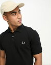 【送料無料】 フレッドペリー メンズ ポロシャツ トップス Fred Perry plain polo shirt in black Black/chrome