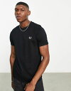 yz tbhy[ Y TVc gbvX Fred Perry ringer t-shirt in black Black