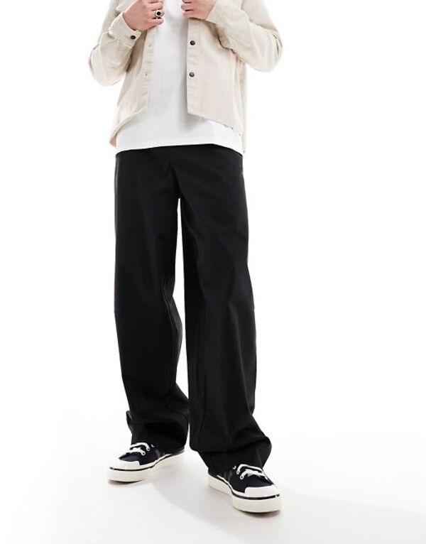 【送料無料】 エイソス メンズ カジュアルパンツ ボトムス ASOS DESIGN loose fit chino in black Black