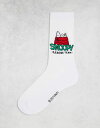 yz GC\X Y C A_[EFA ASOS DESIGN snoopy doghouse socks in white WHITE