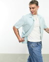  リバーアイランド メンズ シャツ トップス River Island revere collar shirt in light blue Light blue