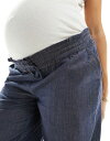 【送料無料】 ママライシアス レディース カジュアルパンツ ボトムス Mamalicious Maternity wide leg denim pants in blue Blue Denim 2