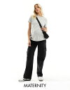 【送料無料】 ママライシアス レディース デニムパンツ ボトムス Mamalicious Maternity wide leg cargo jeans in black Black