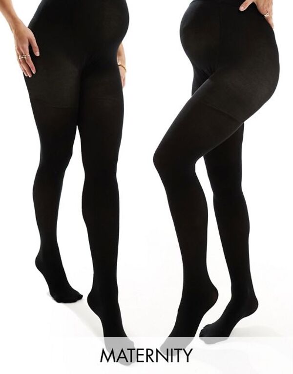 楽天ReVida 楽天市場店【送料無料】 ママライシアス レディース レギンス ボトムス Mamalicious Maternity 2 pack 20 denier tights in black Black