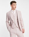 yz GC\X Y WPbgEu] AE^[ ASOS DESIGN super skinny wool mix suit jacket in pink puppytooth check PINK