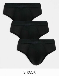 【送料無料】 カルバンクライン メンズ ブリーフパンツ アンダーウェア Calvin Klein CK Black 3-pack briefs in black Black