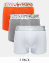 【送料無料】 カルバンクライン メンズ トランクス アンダーウェア Calvin Klein Steel 3-pack trunks in blue, gray and orange Blue/Gray/Orange