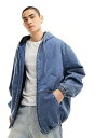 エイソス 【送料無料】 エイソス メンズ ジャケット・ブルゾン アウター ASOS DESIGN super oversized denim jacket with hood in mid wash blue Mid Blue Wash