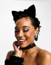 エイソス   ヘアアクセサリー 【送料無料】 エイソス レディース ヘアアクセサリー アクセサリー ASOS DESIGN headband with cat ears with faux fur in black Black