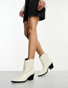 ベルシュカ ブーツ レディース 【送料無料】 ベルシュカ レディース ブーツ・レインブーツ シューズ Bershka faux leather cowboy boots in off white WHITE