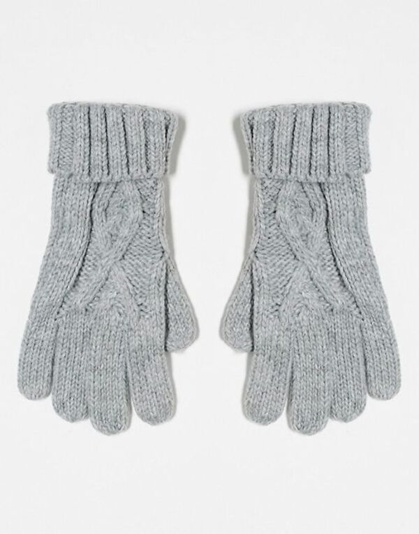 yz {[h} fB[X  ANZT[ Boardmans cable knit gloves in gray Gray