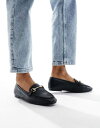 【送料無料】 ロンドンレベル レディース スリッポン・ローファー シューズ London Rebel knot metal trim loafers in black Black