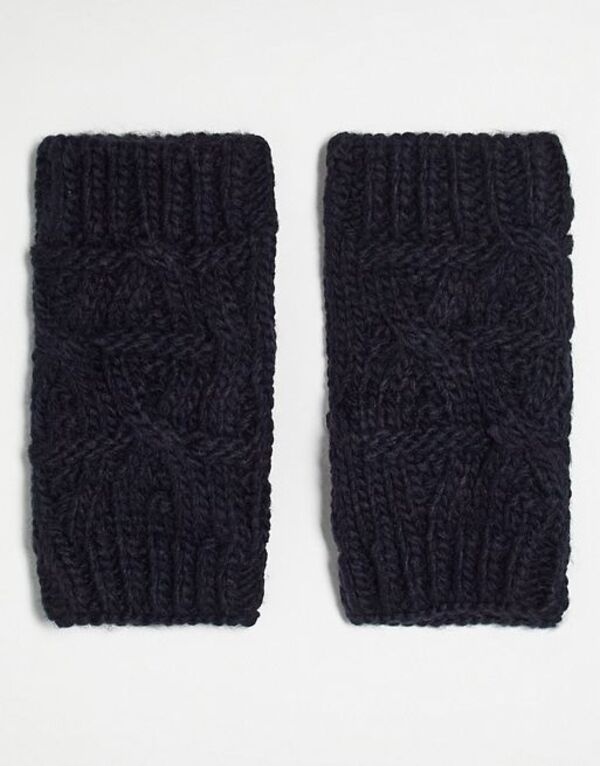 yz {[h} fB[X  ANZT[ Boardmans textured knitted handwarmers in navy NAVY