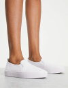 エイソス 【送料無料】 エイソス レディース スニーカー シューズ ASOS DESIGN Dotty slip on plimsolls in white White