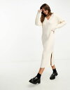 リバーアイランド 【送料無料】 リバーアイランド レディース ワンピース トップス River Island ribbed knit maxi dress in cream CREAM