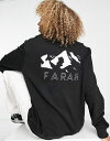 【送料無料】 ファーラー レディース パーカー・スウェット アウター Farah Zermatt logo graphic boyfriend fit sweatshirt in black Black