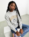 【送料無料】 デイジーストリート レディース パーカー・スウェット アウター Daisy Street relaxed sweatshirt with garfield graphic Ash gray