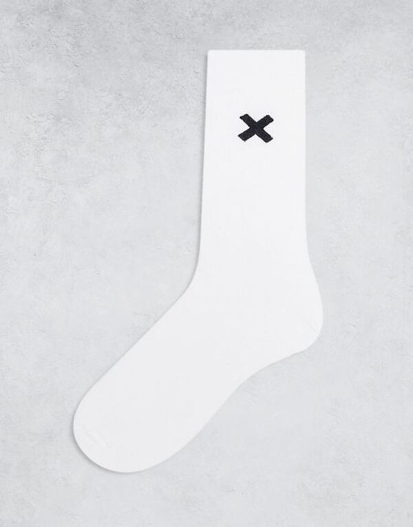 yz R[W fB[X C A_[EFA COLLUSION Unisex logo sock in white WHITE