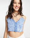 【送料無料】 ウィークデイ レディース シャツ トップス Weekday Sally cotton tie dye cami sun top in blue - LBLUE BLUE