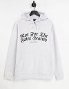 エイソス 【送料無料】 エイソス メンズ パーカー・スウェット アウター ASOS DESIGN oversized hoodie with gothic text print in white heather White marl