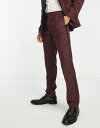 エイソス 【送料無料】 エイソス メンズ カジュアルパンツ ボトムス ASOS DESIGN slim tuxedo suit pants in burgundy Burgundy